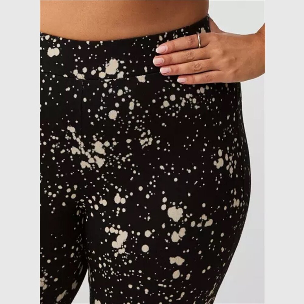torrid Black & Cream Splatter Print Leggings